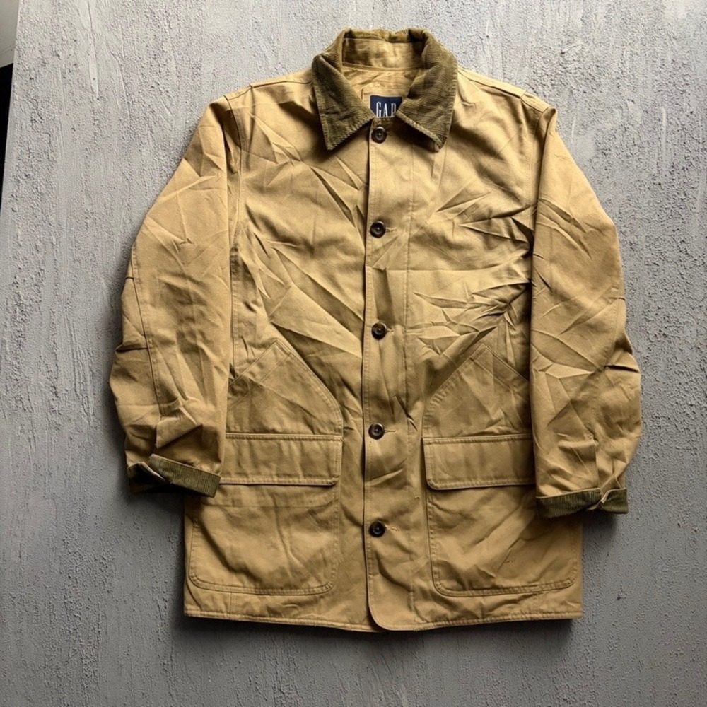 Vintage GAP Barn Jacket Medium Brown 2000s Y2K Canvas Field Coat
